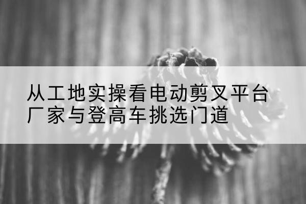 梁平区电动剪叉升降平台厂家-从工地实操看电动剪叉平台厂家与登高车挑选门道